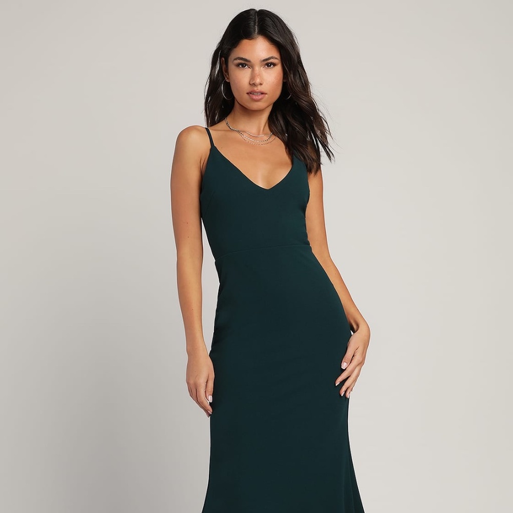 Lulu's Forest Green Maxi Dress